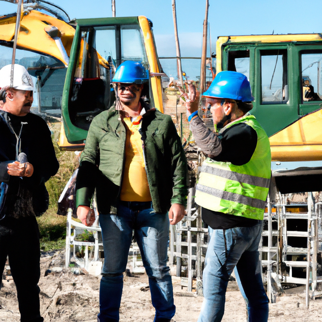 Team del cantiere durante briefing sulla sicurezza